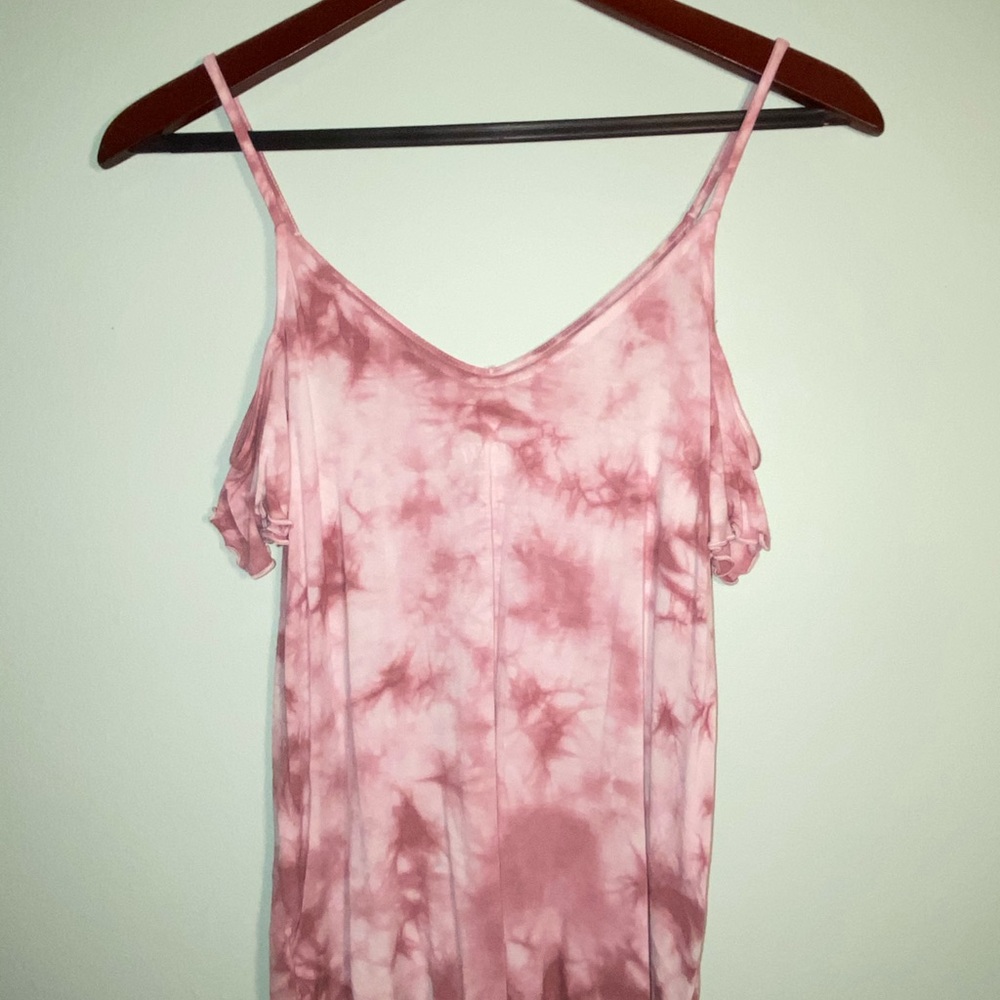 PINK TIE DYE flowy shirt seriously stretch
